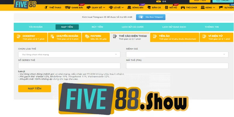 Lý do nên chọn nạp tiền Five88 cho người mới